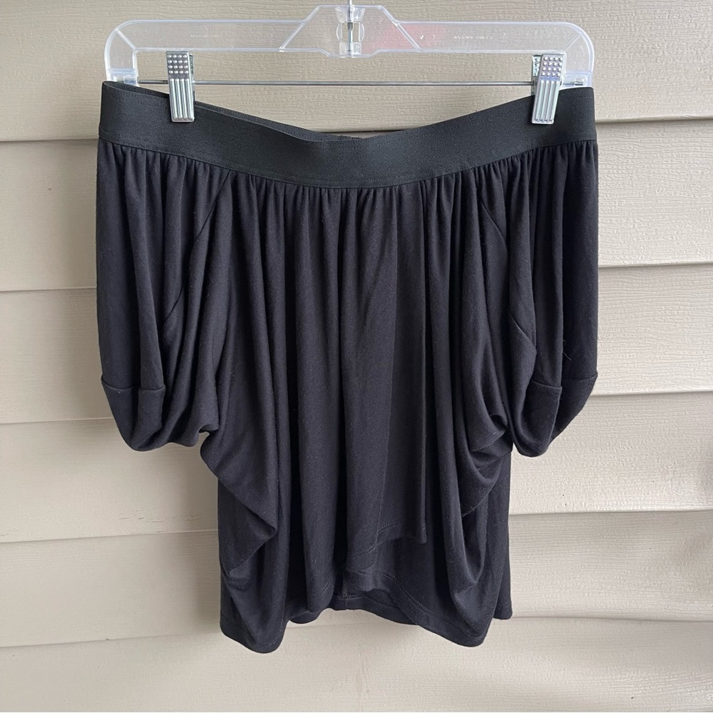 Theory Black Asymmetrical Draped Skirt